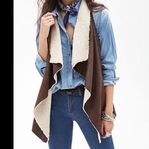 Forever 21 Faux Suede/Sherpa Vest